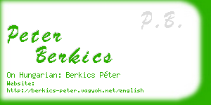 peter berkics business card