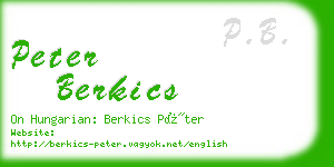 peter berkics business card